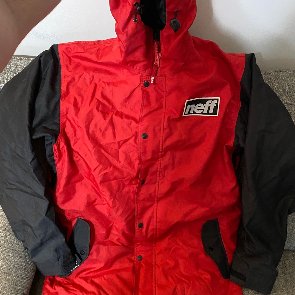 Neff Men's Red and Black Jacket M